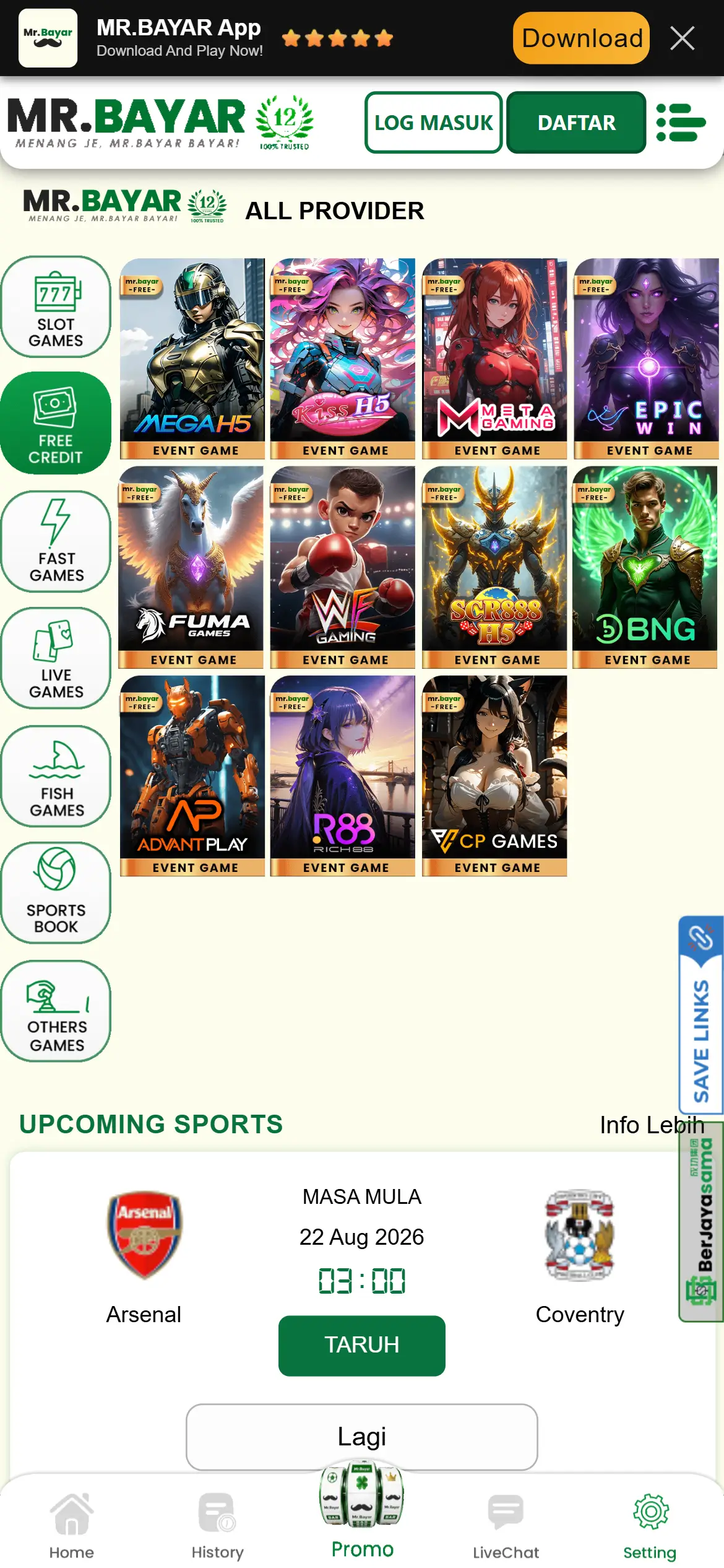 MrBayar Free Credit Events